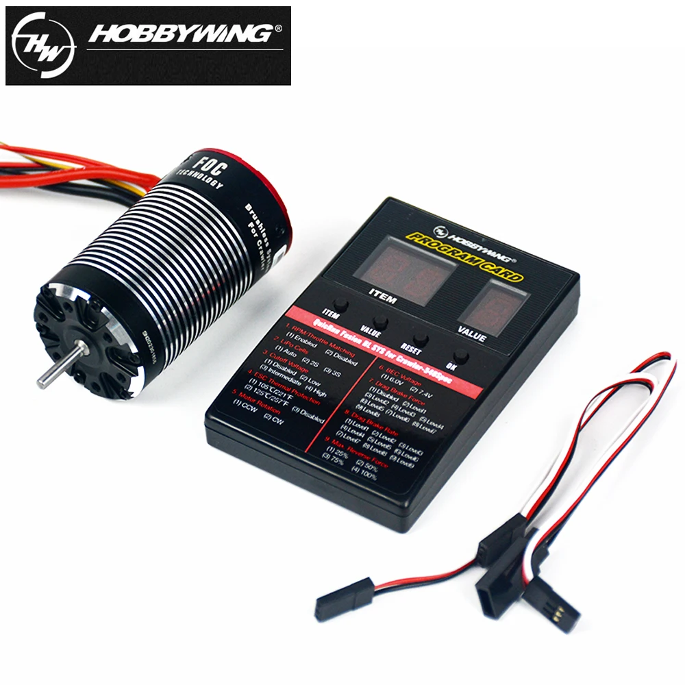 

RC Car Parts Hobbywing Fusion 2 in 1 Crawler Motor ESC Speed Controller All-in-one XeRun 1800KV 2300KV Setting Card Program Box