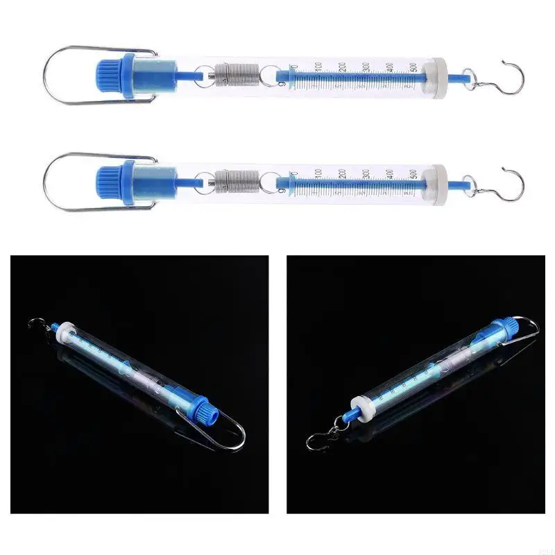 A2UD Blue 500G/5N Vishing Spring Scale Clear Play Plastic Dynamometer для науки