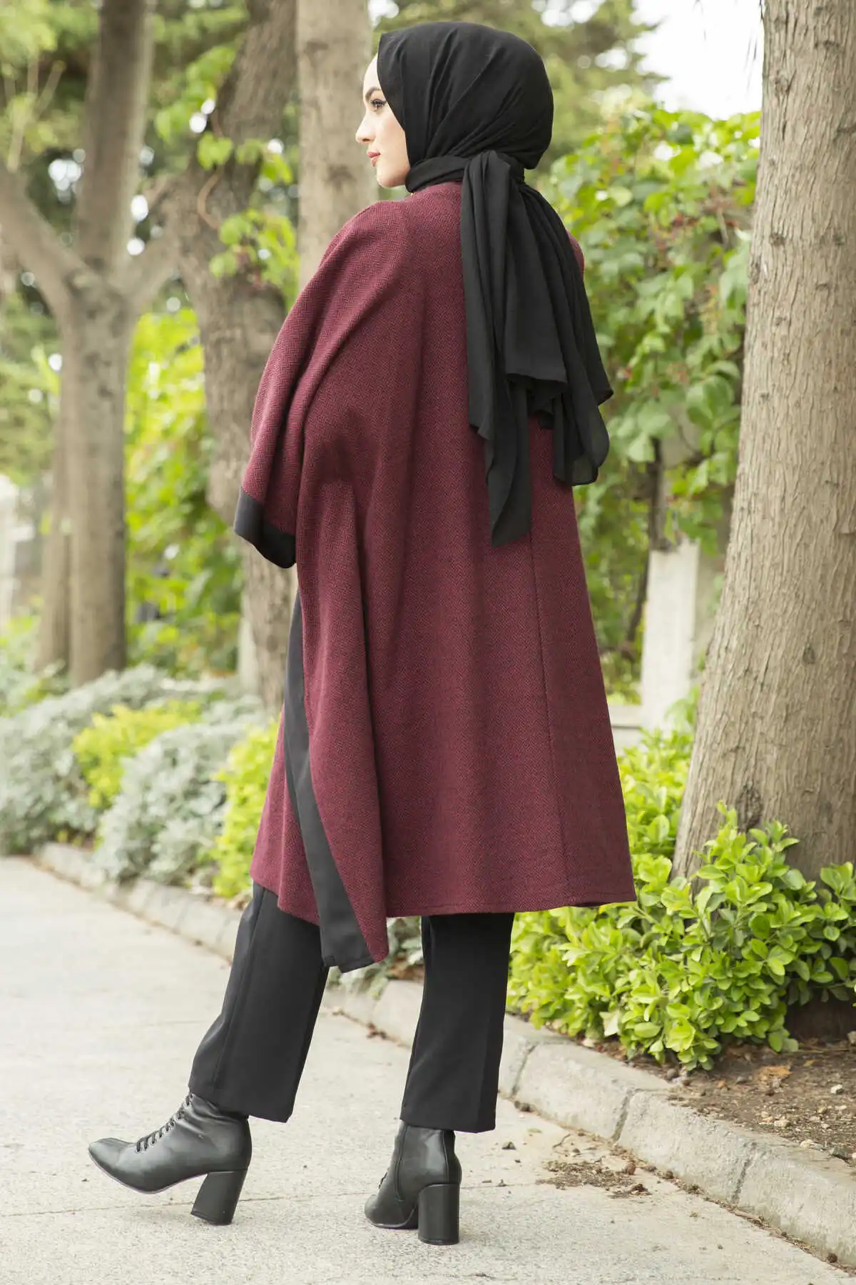 Herringbone Pattern Panço Burgundy