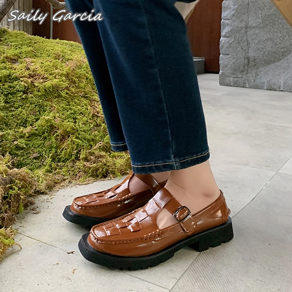 Женские ажурные лоферы из натуральной кожи с клетчатым переплетением Новинка