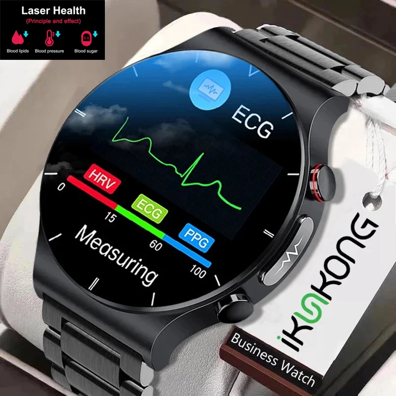 

Топ 2022 лазерное лечение три высоких Смарт-часы мужские ЭКГ PPG пульсометр артериальное давление трекер здоровья Смарт-часы для Huawei