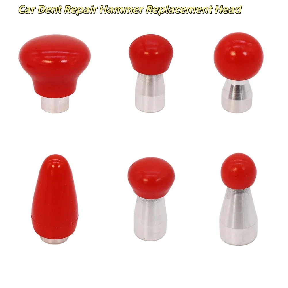 6 шт., инструмент для ремонта вмятин автомобиля-кожаный колпачок, сменная головка молотка с резьбой M8, инструменты для ремонта автомобиля, простая установка