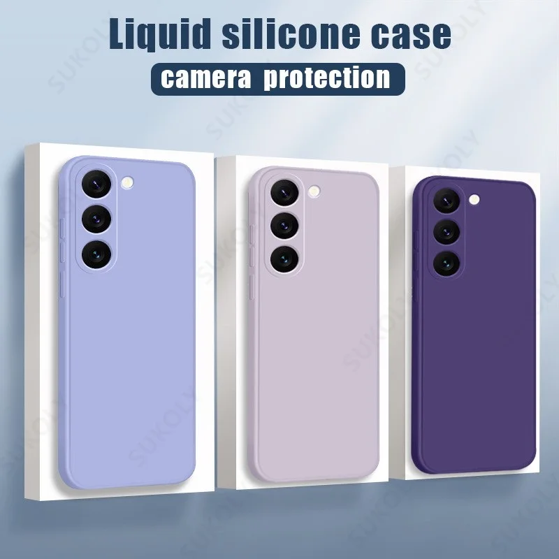 

Original Square Liquid Silicone Case Lens Protection Cover For Samsung S23 S22 Ultra S21 S20 FE A53 A52 A72 A52s A32 4G S23Ultra
