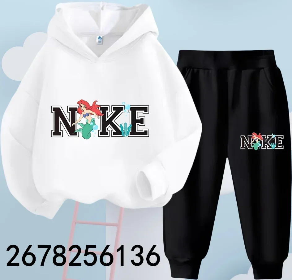 Детский спортивный комплект из 2 предметов Толстовка и штаны с принтом русалки