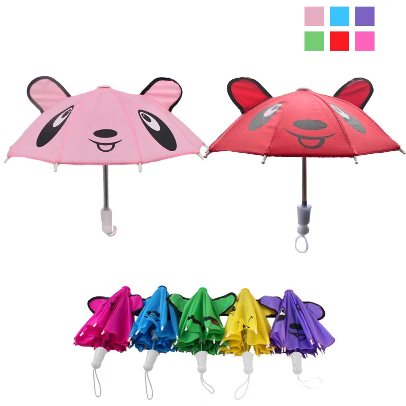 

1PC Cute Cartoon Mini Doll Umbrella Rain Gear For 18 Inch & 43cm Baby Doll Decoration Accessories Children's Umbrella Toys Gifts