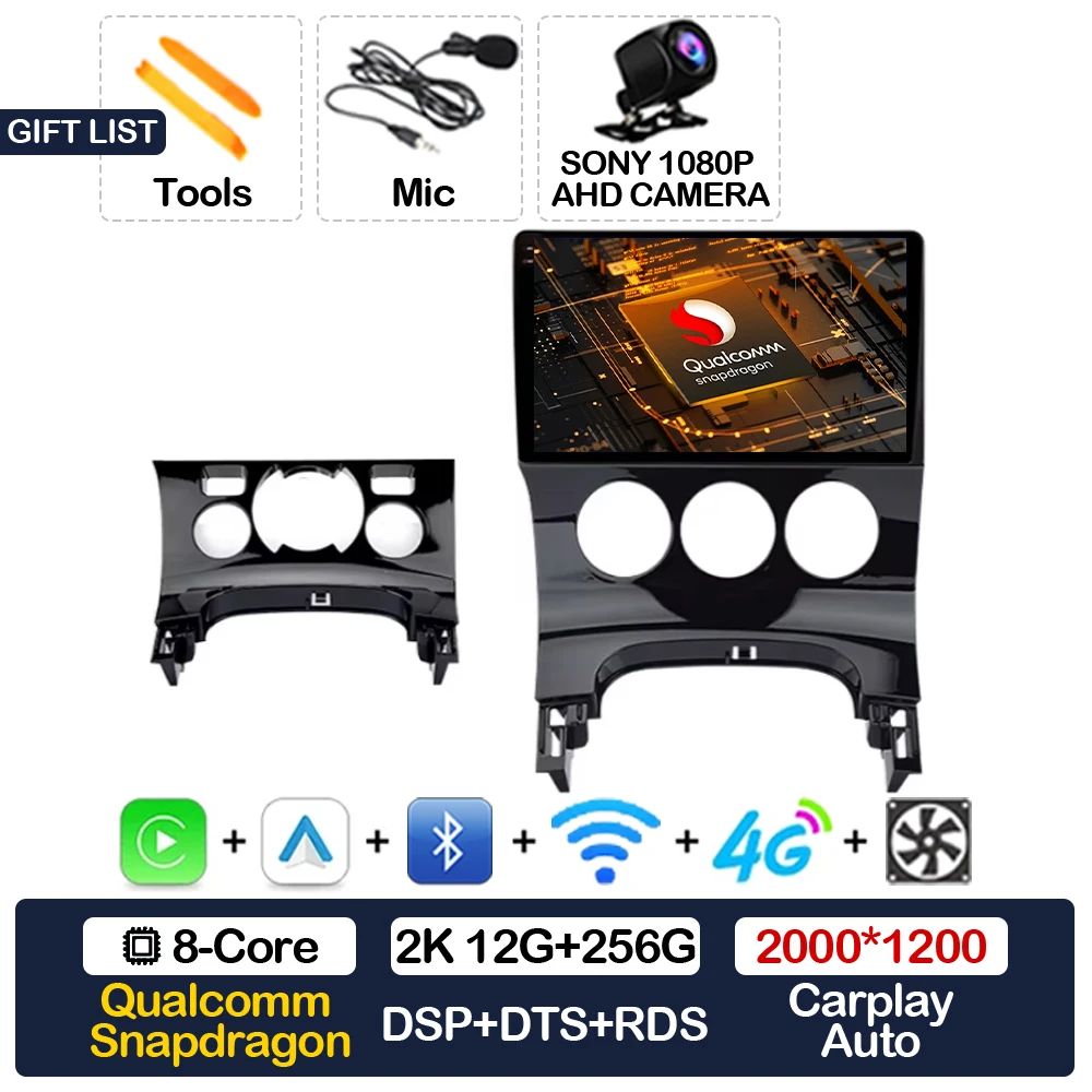 

Автомобильный радиоприемник Android 15 для Peugeot 3008 208 2009-2015 Мультимедийный стерео видеоплеер Головное устройство 4G WIFI Головное устройство GPS NAVI QLED