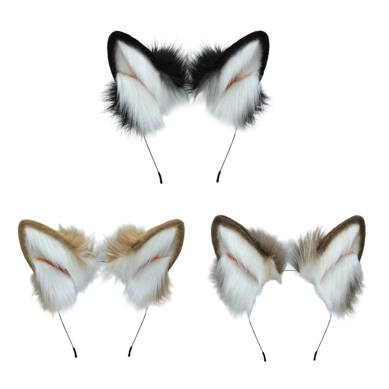 

Cartoon Wolf Ear Hair Hoop Photoshoot Hair Holder Festival Party Headwear