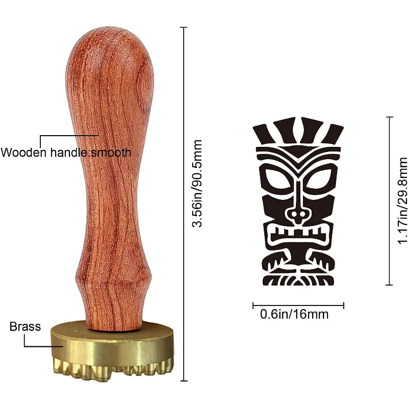 Деревянный винтажный штамп со льдом съемной головой Laturny и деревянной ручкой