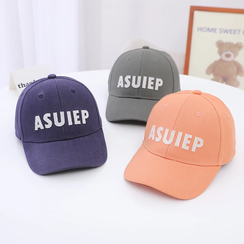 

Baby Baseball Cap With Letters For Autumn And Winter Kids Casual Solid Color Hip-Hop Hat Pure Cotton Breathable