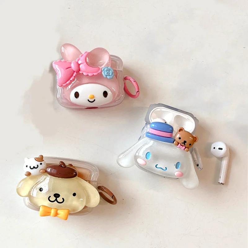 

Cinnamoroll My Melody PomPomPurin Airpods 1 2 3pro Case Earphone Cartoon Anime 3d Silicone Full Soft Shell Protective Cover Gift