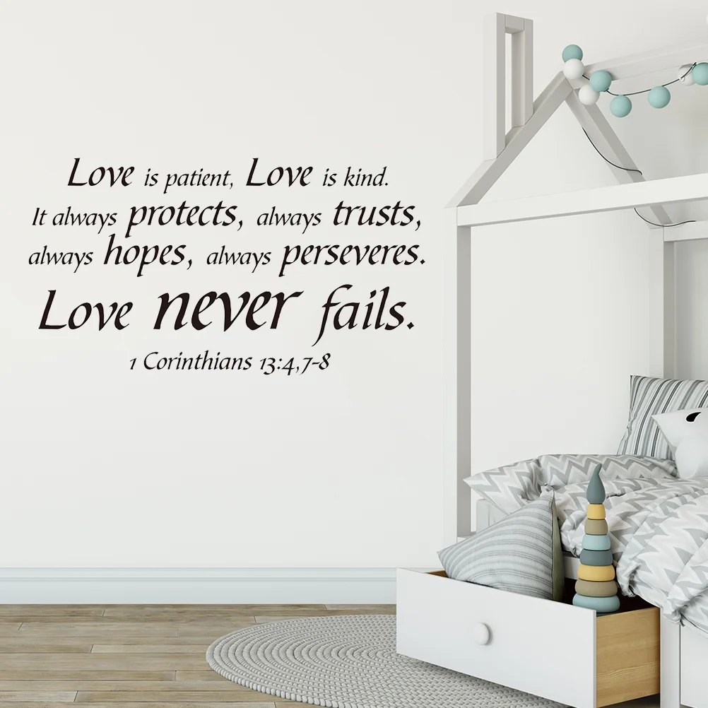 

Wall Decals Sticker Stickers Decal Home Quotes Sayings Bible Verse Decor Vinyl Stick Peel Removable Love Never Fails Living Room