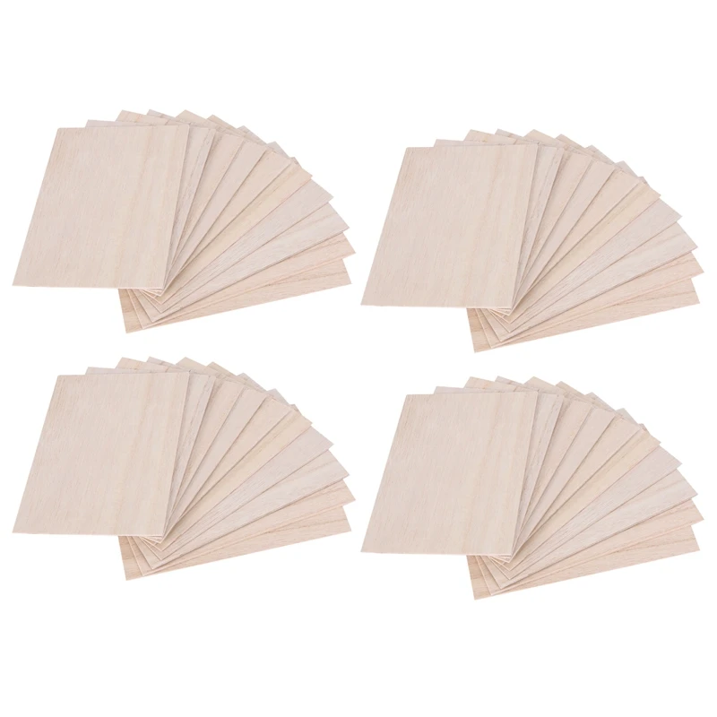 

40Pcs Balsa Wood Sheets Wooden Plate 150 X 100 X 2Mm For House Ship Craft Model DIY