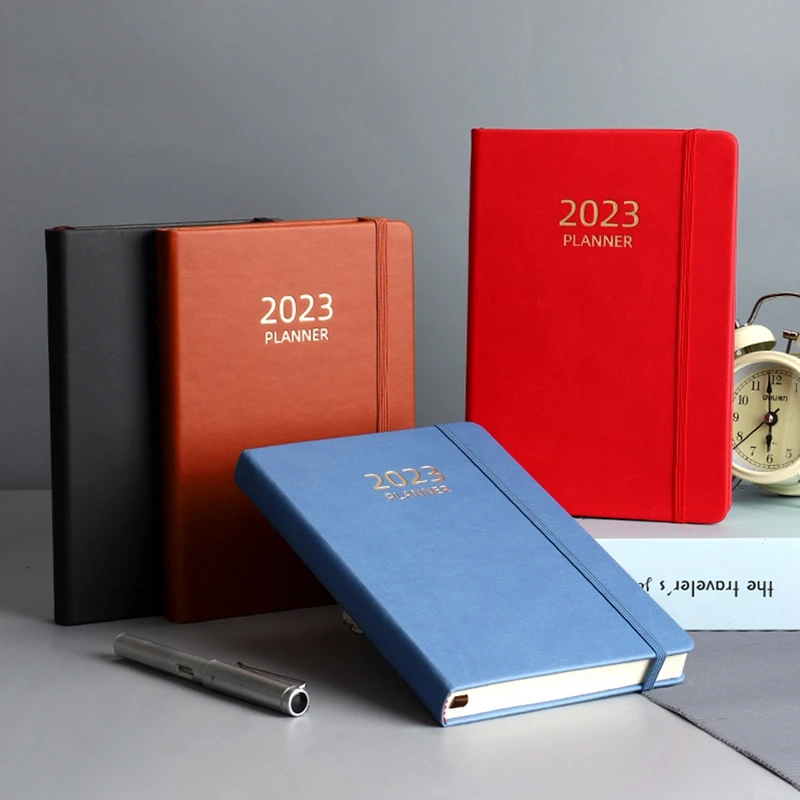 

2023 A5 блокнот с расписанием на английском языке и внутренней страницей 365 дюйма, блокнот для управления временем, канцелярские принадлежност...