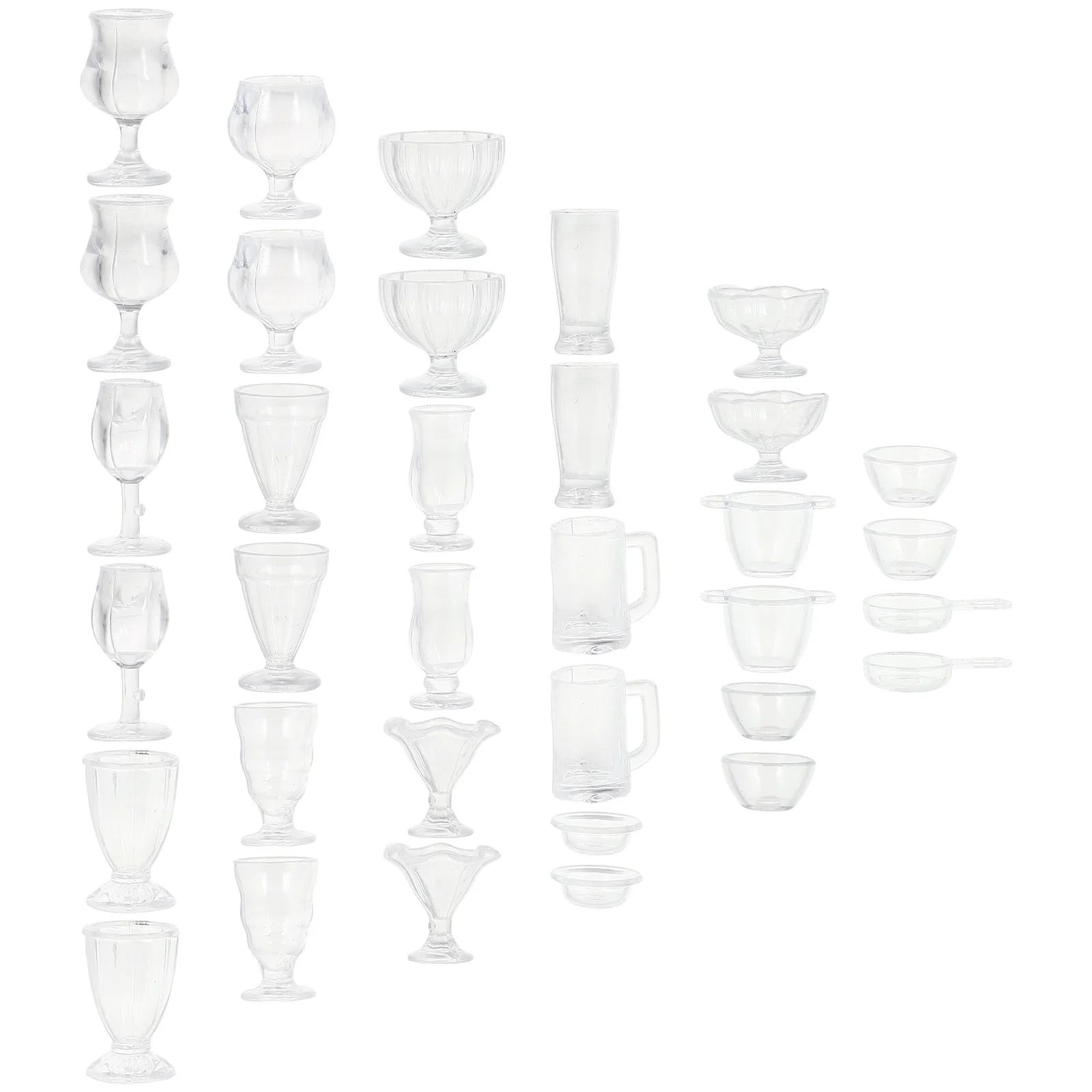 

34 Pcs Candy Model Food Container Mini House Cup Micro Cups Crafts Small Adornment Plastic Ornaments