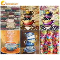 chenistory modern paint by numbers acrylic paints markers by numbers coffee glasses number painting gift adults crafts