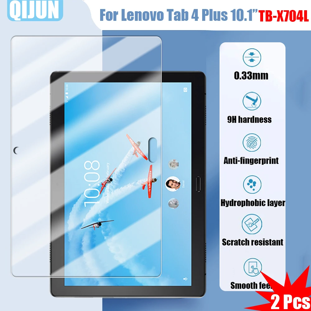 Стекло для планшета Lenovo Tab 4 Plus, 10,1 дюйма, 2017 дюйма, закаленная пленка, взрывозащищенное и устойчивое к царапинам, водонепроницаемое, 2 шт., зеркальное X704F