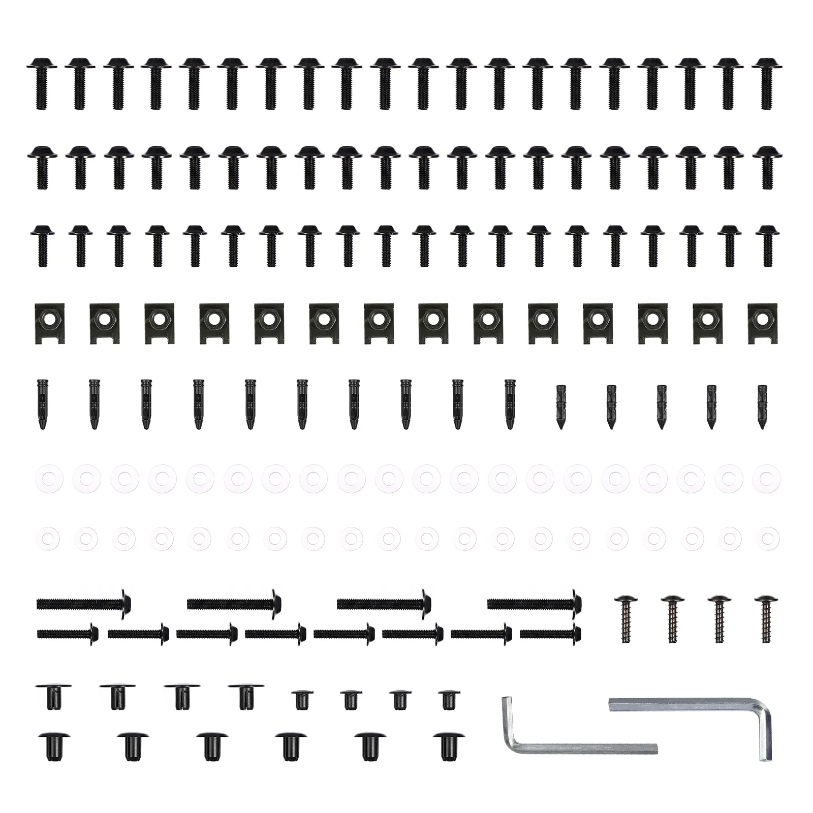 

149 Pcs Windshield Cover Motorcycle Metric Bolts Nuts Set Motorbike Gasket Modification Accessories Fairing Screws