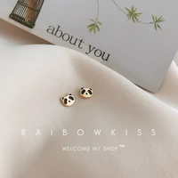 2022 new trend korean version silver color cute panda stud earrings for women fashion charm luxury party gift jewelry