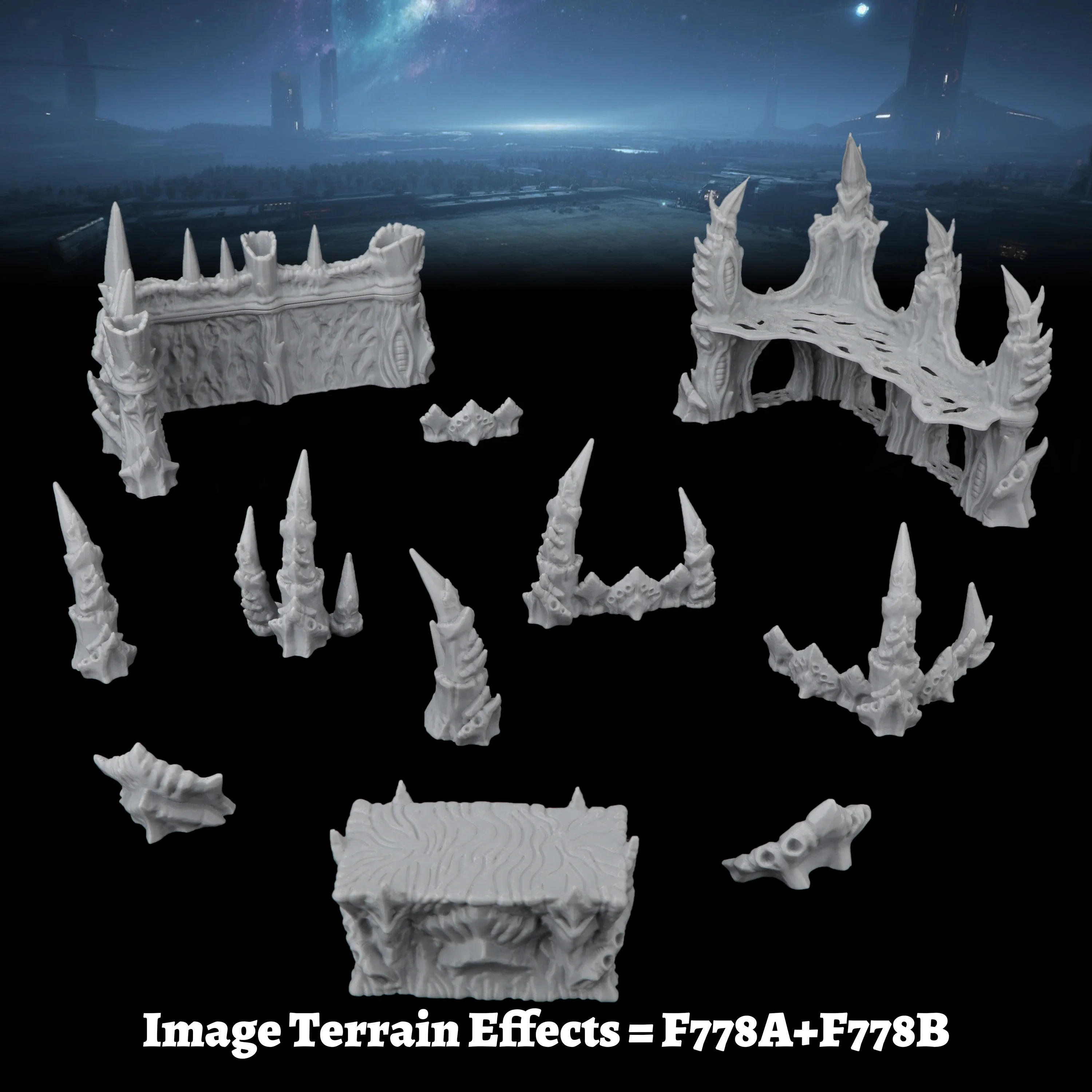 Фото Набор миниатюрных моделей RPG Zerg Terrain, элементы декорации для инопланетного гнезда, аксессуары для научно-фантастических настольных ролевых игр №5