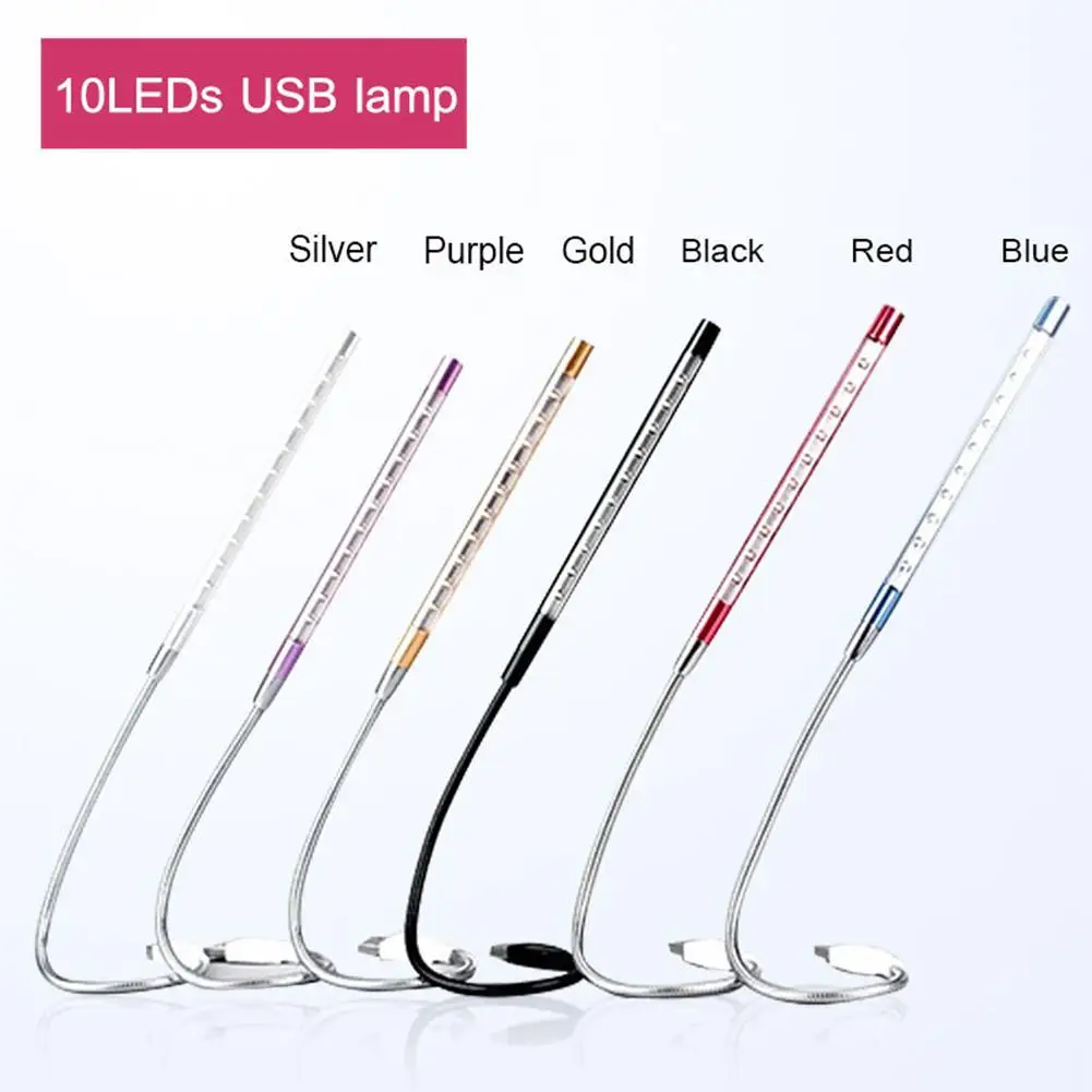 

10Led Night Light Flexible Adjustable Table Lamps Reading Lights For Notebook Laptop Pc Computer