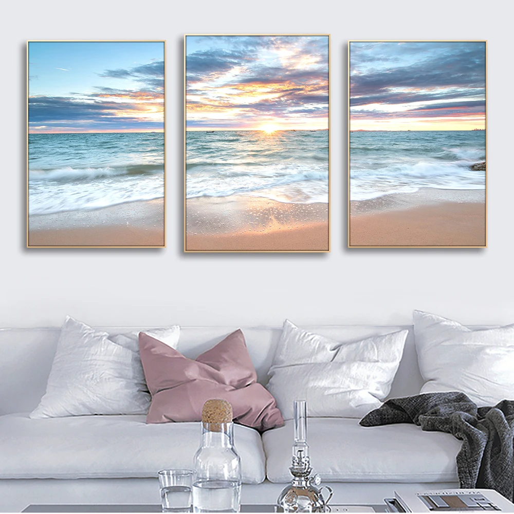 Настенная картина морское побережье закат Wave для гостиной домашний декор