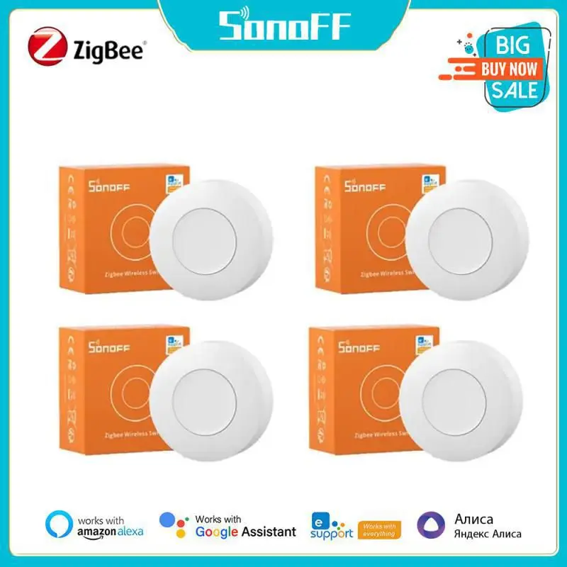 

1-4PC SONOFF SNZB-01P Zigbee Wireless Switch Button Smart Scene Switch Home Automation Control for eWeLink APP Alexa Smartthings