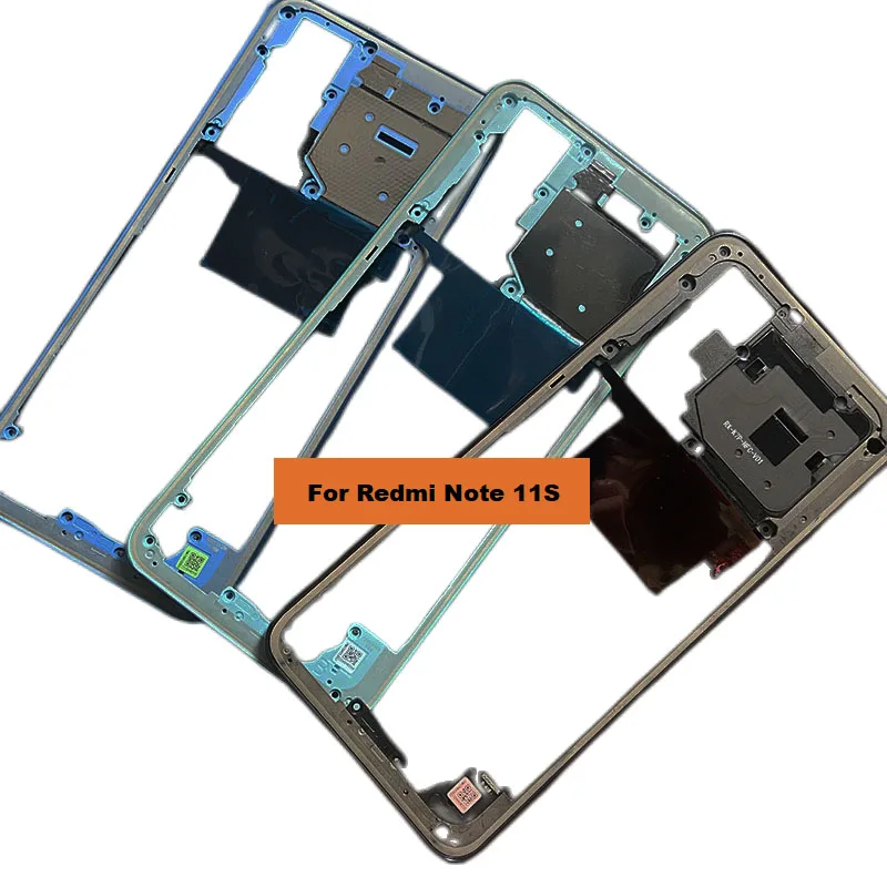 

6.43" New Middle Frame For Xiaomi Redmi Note 11S Front Bezel Housing Case Back Mid Plate Replacement 2201117SG