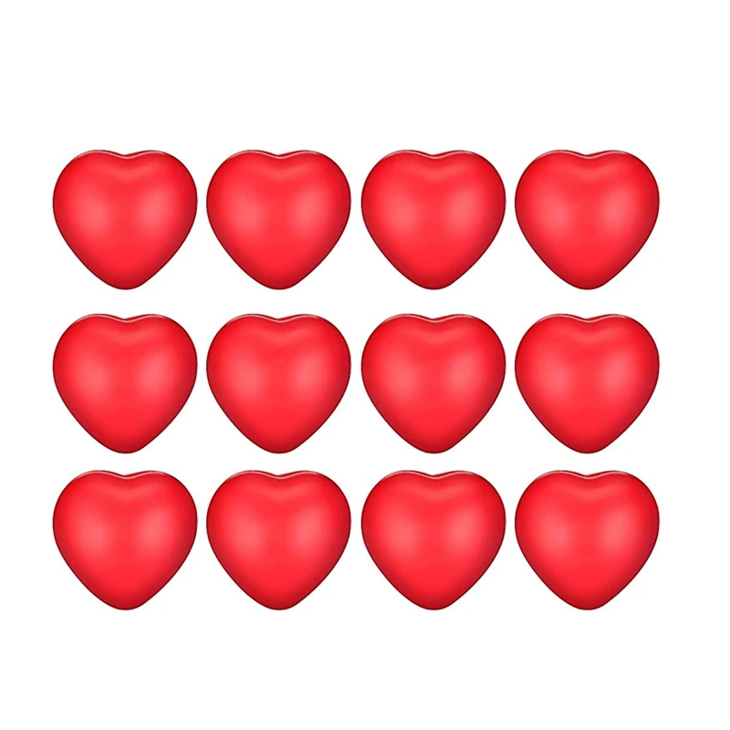 

12 штук мячи для снятия стресса на День святого Валентина с красным сердцем, мячи для снятия стресса для школы, карнавальное вознаграждение