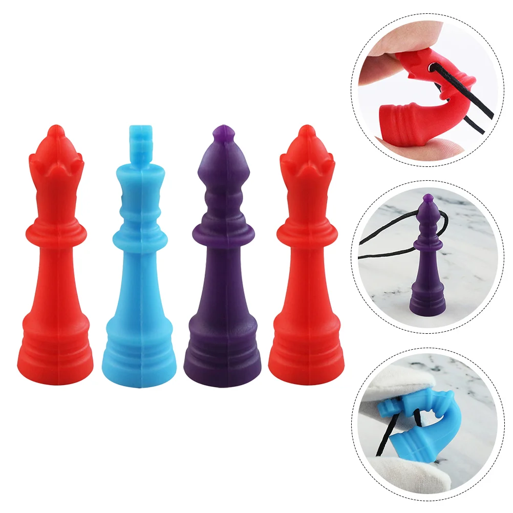 

4pcs Creative Chess Shaped Baby Molar Toys Teething Necklaces Teething Tools (Assorted Color)