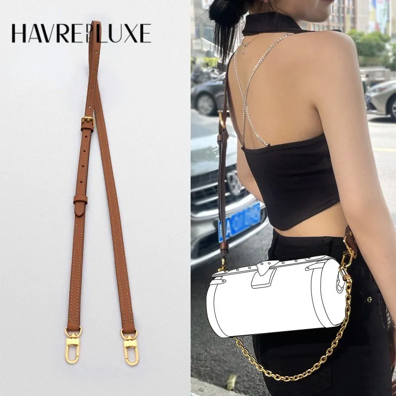 Adjustable leather bag belt replacement and transformation cylinder Papillon bag shoulder strap single-purchase accessories