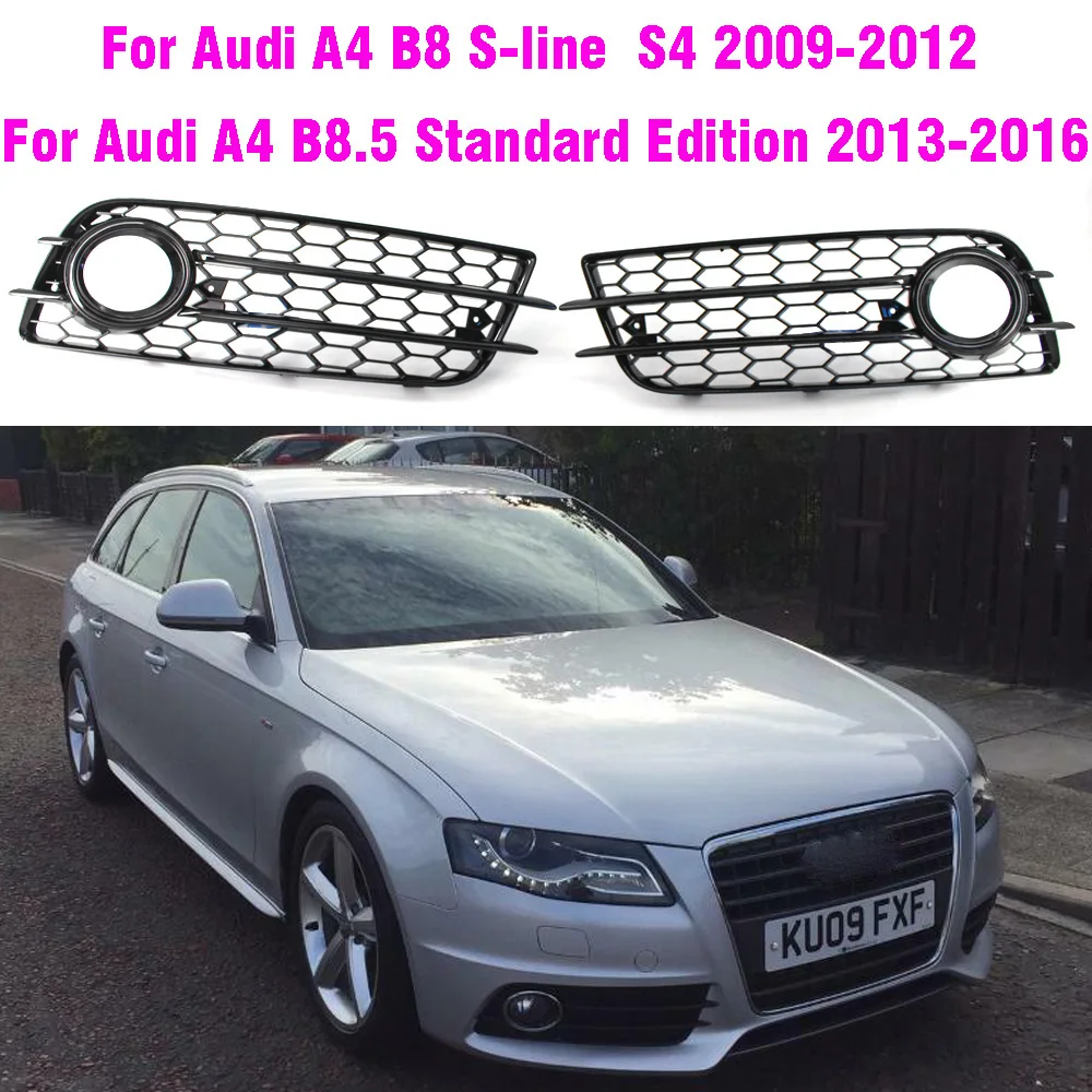 

RS4 Style Front Bumper Lower Grille Fog Light Grill For Audi A4 B8 S-line S4 2009-2012 Fog Lamp Grill