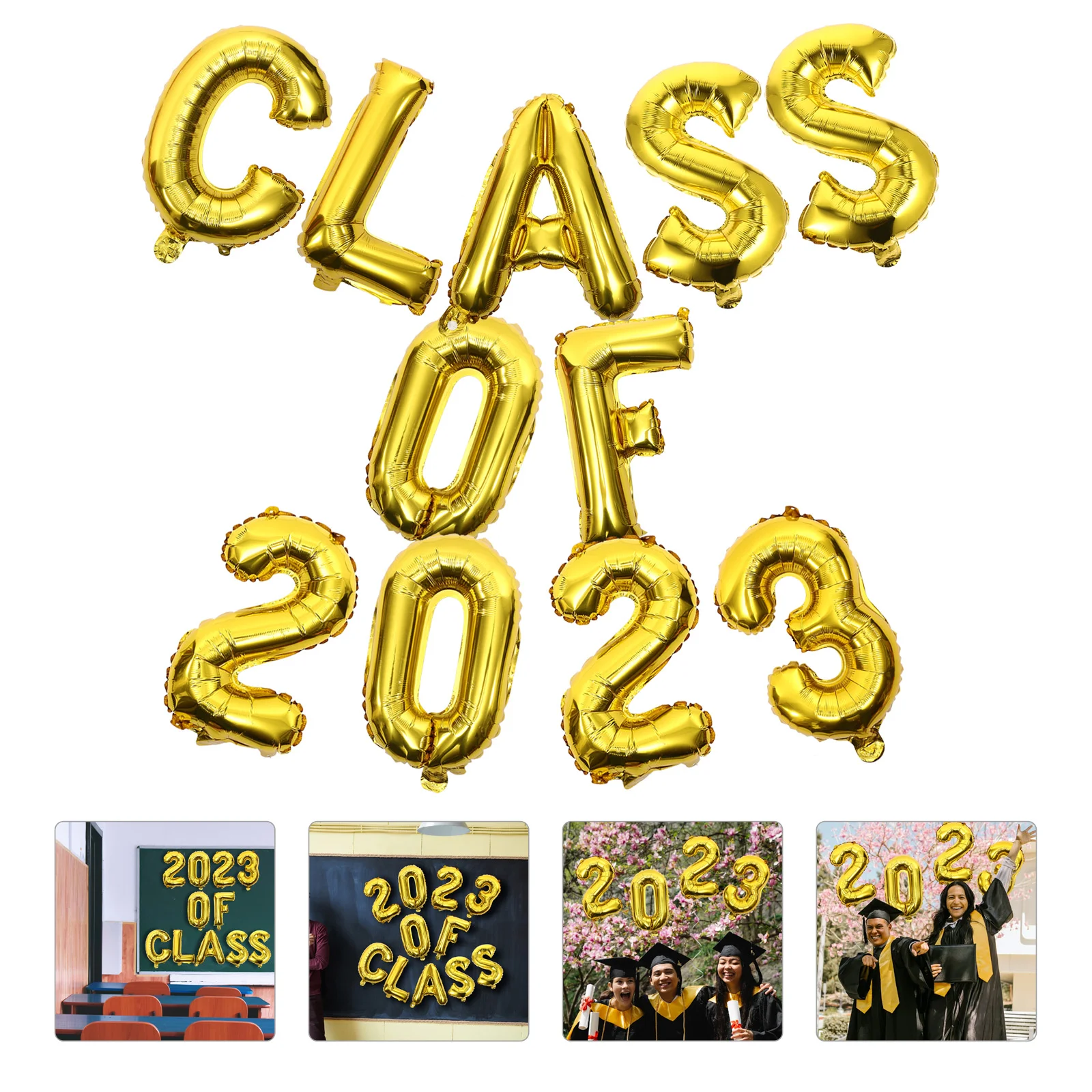 

Balloons Graduation Balloon Party Decorations Grad Class Decorative Banner Decor Letter Supplies Aluminum Gold Number Ornament