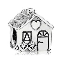 authentic 925 sterling silver moments house shape home sweet home bead charm fit women pandora bracelet necklace jewelry