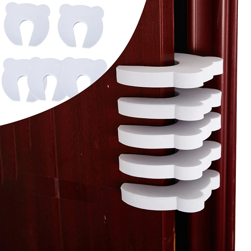 

5Pcs Safety Finger Safe Soft Foam Door Stopper Locks For Children Protection EVA C Shape Security Cabinet Locks Door Clip