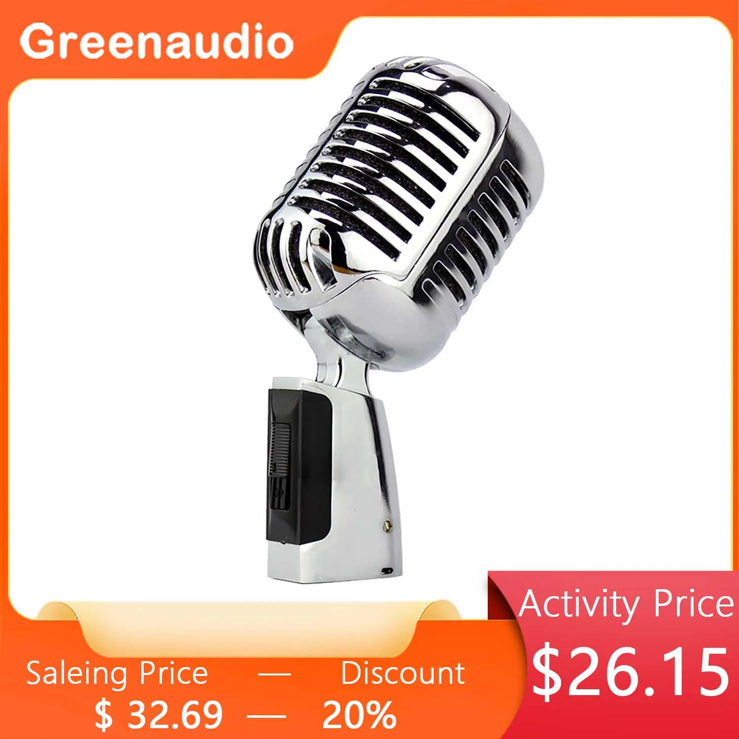GAM-01 Personal Singing karaoke Recording Vintage Mic Professional Retro Mics Old Style Wired Dynamic Chorus Microphone