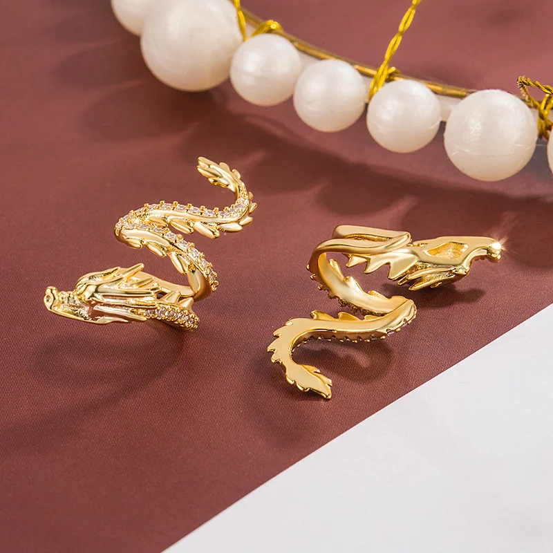 Стильные Простые серьги-клипсы В Форме Дракона