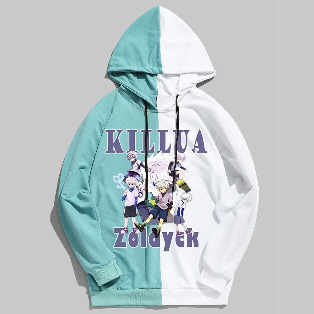 

Японские Аниме худи HUNTERxHUNTER Killua Zoldyck, пуловер с принтом, Свитшот Harajuku, лоскутное худи HUNTERxHUNTER, свитшоты