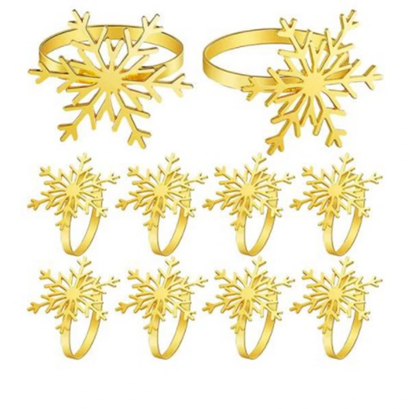 

24Piece Christmas Snowflake Napkin Rings Napkin Holder Accessory For Christmas Dinners Parties, Everyday Table