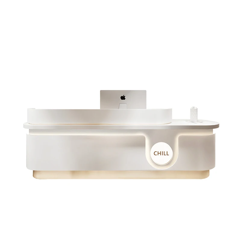 Современная офисная стойка регистрации наличных белая салон красоты прилавок