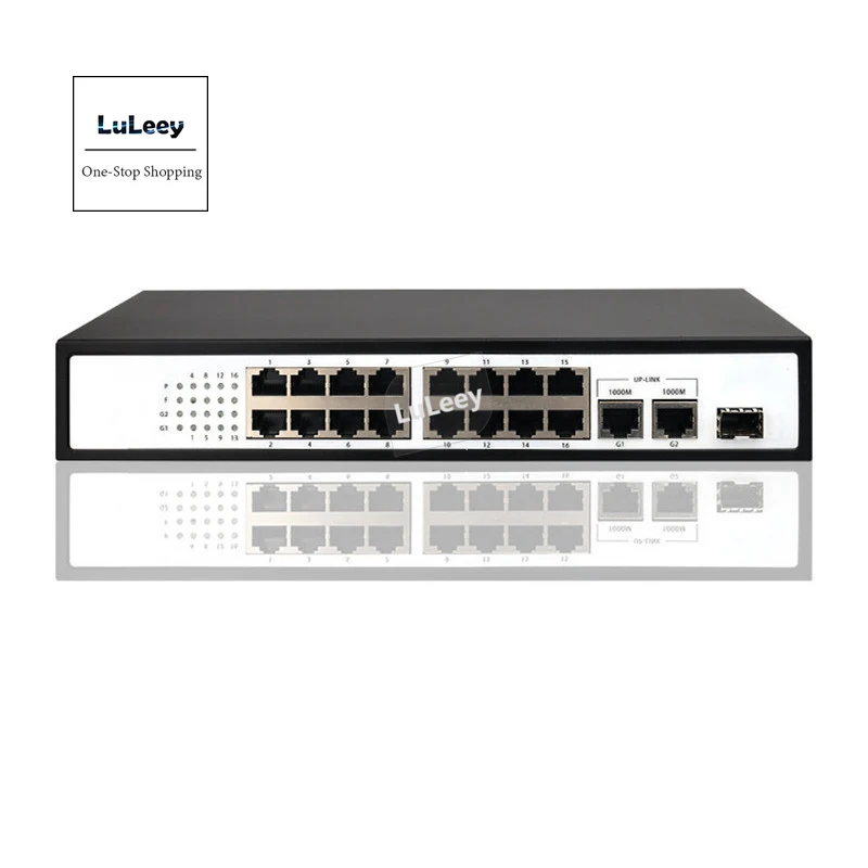 16 POE Switch Gigabit high-power POE Switch security monitoring 16 Gigabit ports, 2 Gigabit on-port, 1Fiber port