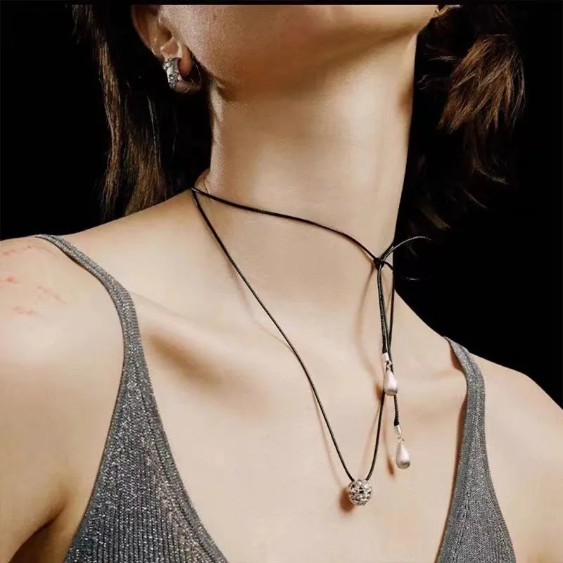 Матовый шарик кулон штабелируемое ожерелье для женщин универсальный