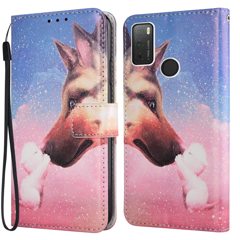 Кожаный чехол-бумажник для Alcatel 1SE |