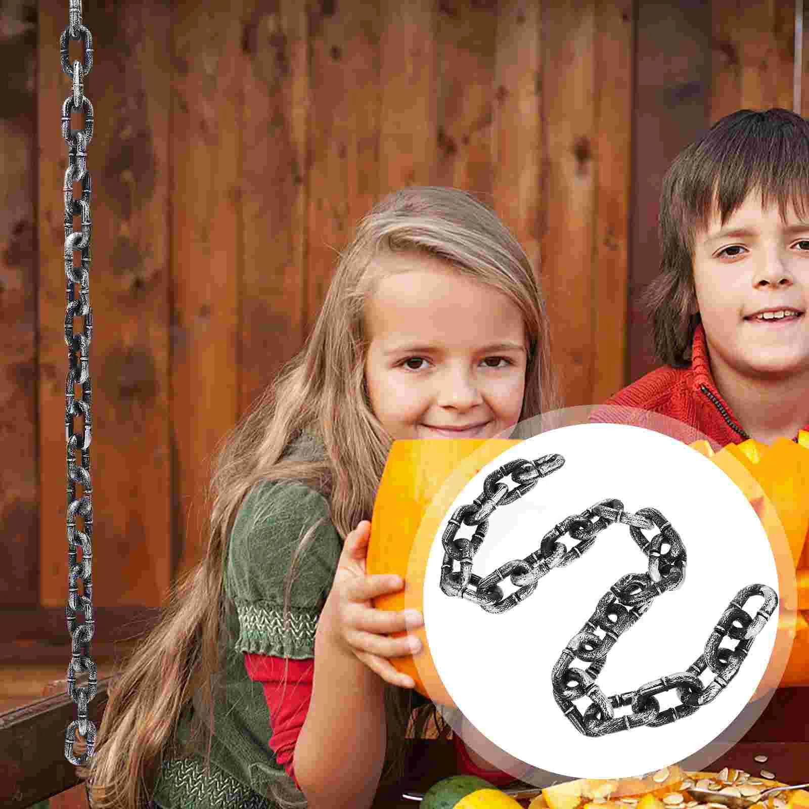 

1M Halloween Simulation Chain Party Layout Decor Plastic Barrier Chain Performance Stage Props Costume Accessory
