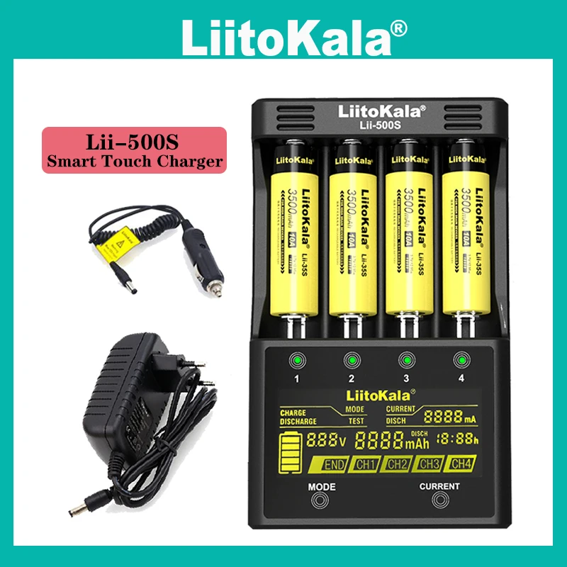 

Liitokala Lii-500S Lii-PD4 Lii-202 battery charger, charging 18650 18350 21700 20700 14500 26650 AA AAA and other batteries.
