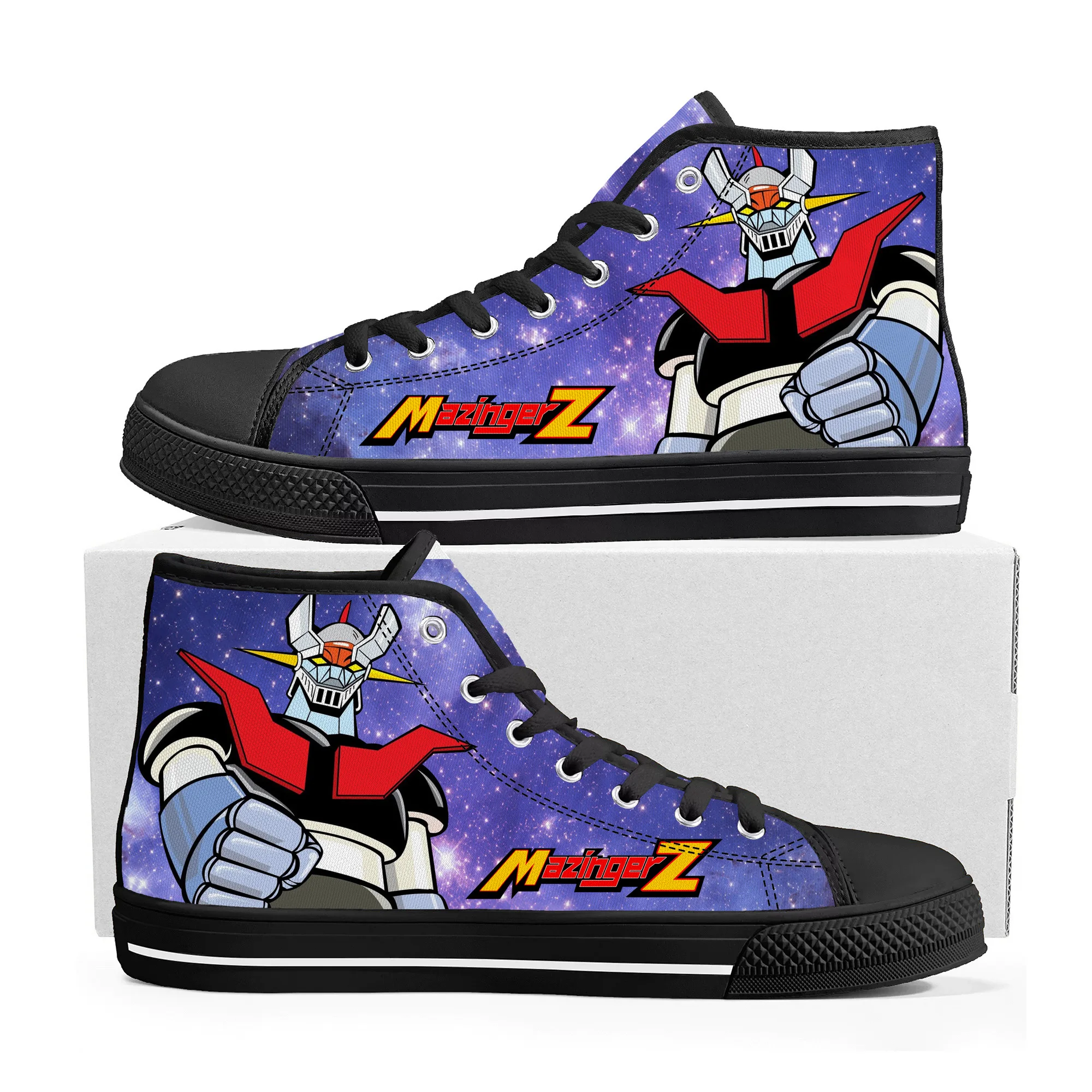 

Hot Anime Mazinger Z Cartoon High Top Sneakers High Quality Mens Womens Teenager Canvas Sneaker Casual Couple Shoes Custom Shoe