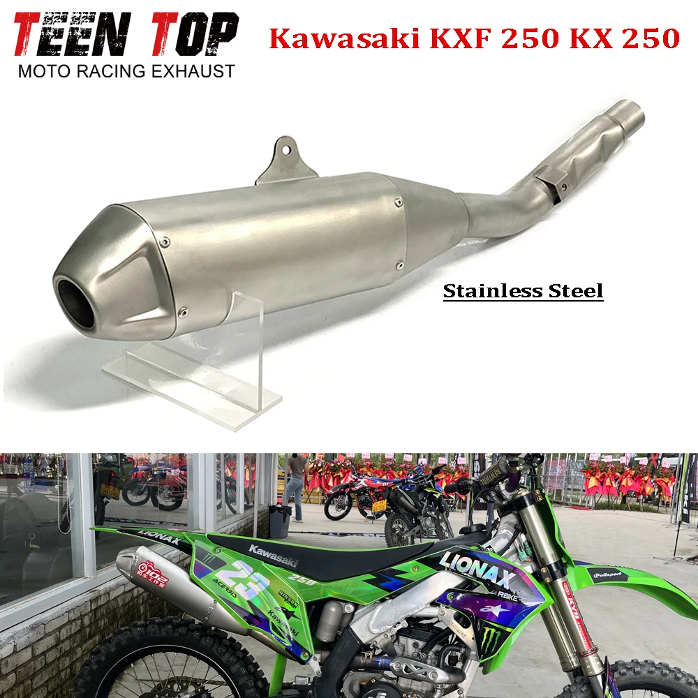 Для Kawasaki KXF/KX 250 выхлопные системы 2021 + выхлопная труба мотоцикла Escape Steel Moto