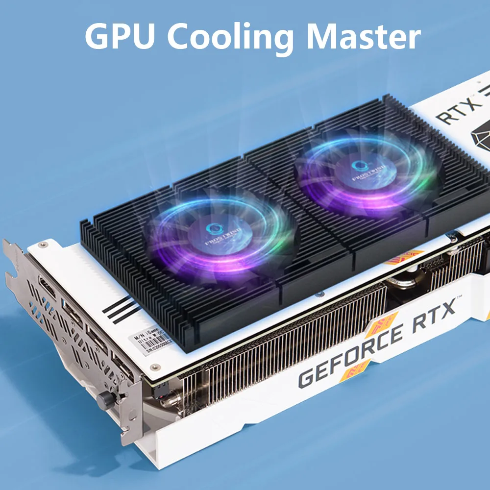 

RTX3090/3080/3070 GPU Backplate Radiator Aluminum Video Memory VRAM Cooling Heatsink Panel PWM Dual Cooling Fan Kit