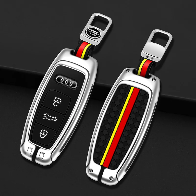 

Zinc Alloy Car Key Case Protector Fob for Audi A6 A7 A8 E-tron Q5 Q8 C8 D5 Remote Key Cover Shell Keyless Auto Accessories