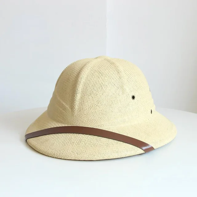 2021 Fashion Vietnam War Army Hat Women Men British Explorer Straw Helmet Summer Boater Bucket Sun Hats Unisex Jungle Miners Cap 1