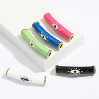 evil blue eye boho tube charms for jewelry making beads connector diy necklace bracelet make colorful designer charm